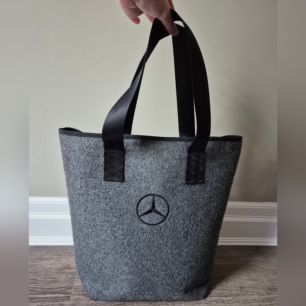 Mercedes Benz  Felt Tote Travel Bag. Gray And Black